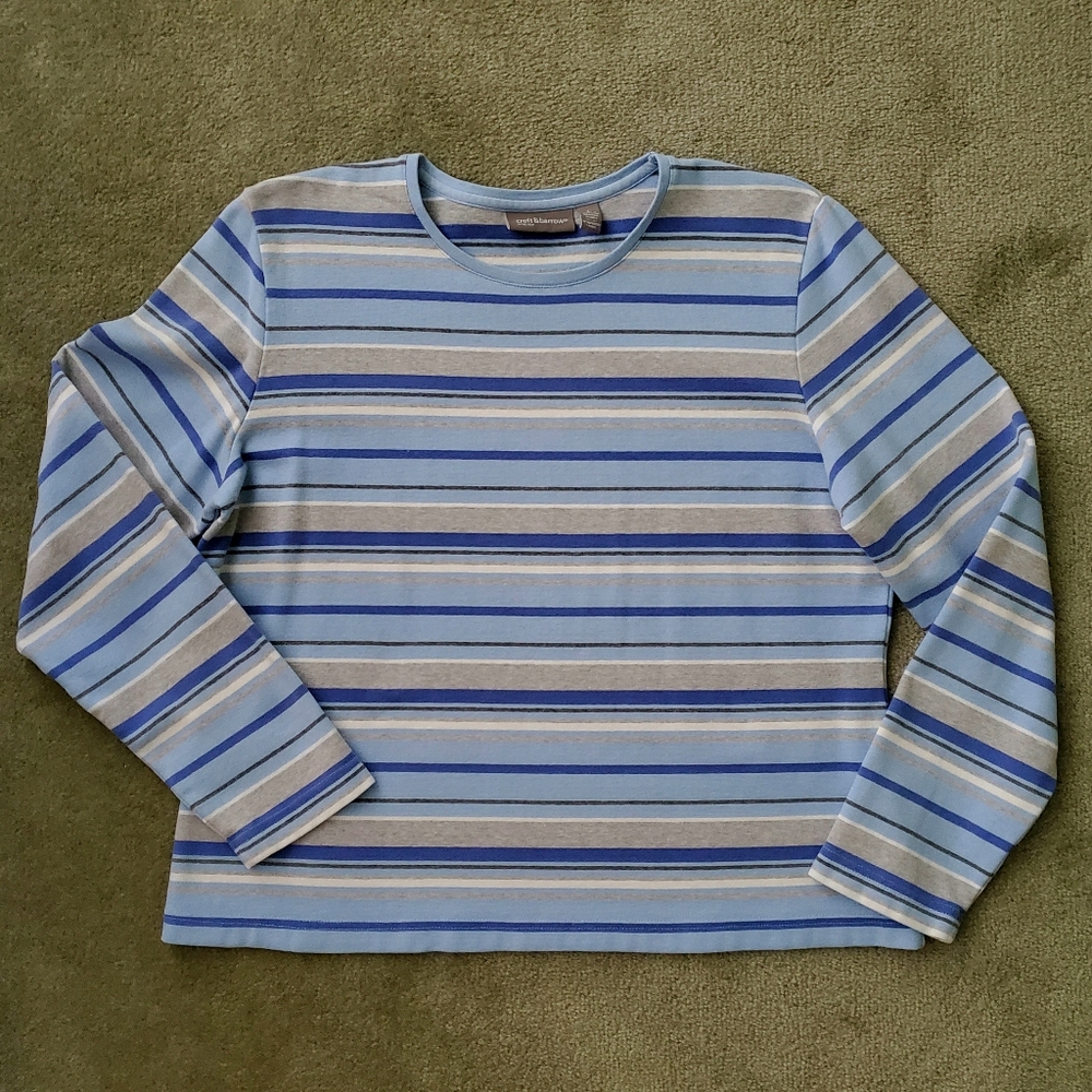 🔷️🔹️COTTON STRIPE L/S TOP